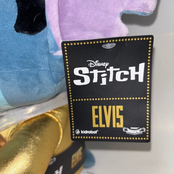 Disney STITCH ELVIS SHAKE Gold Suit Plush Lilo & Stitch Hug Me KidRobot - Picture 2 of 8